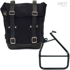 Unitgarage / ユニットガレージ Waxed Suede Side Pannier + Left Subframe Sportster S 1250, JetBlack | U002+3320SX-JetBlack