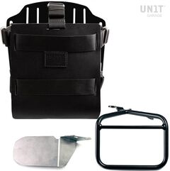 Unitgarage / ユニットガレージ Carrying system in aluminum with adjustable leather front, Quick Release System and right frame, Black/Black | U085+U000+1007DX-Black-Black