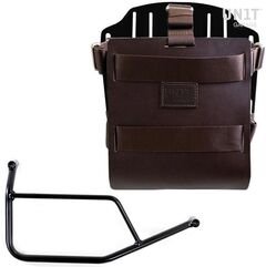 Unitgarage / ユニットガレージ Carrying system in aluminum with adjustable leather front, Quick Release System and frame, Brown/Black | U085+U000+1421-Brown-Black