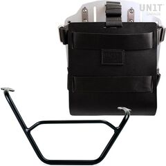 Unitgarage / ユニットガレージ Carrying system in aluminum with adjustable leather front, Quick Release System and right frame, Black/Silver | U085+U000+1901DX-Black-Silver