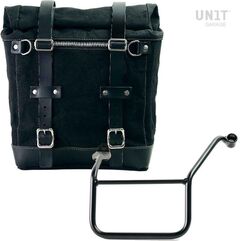 Unitgarage / ユニットガレージ Canvas Side Pannier Scram 22L-30L + Left Subframe Yamaha, Black/Black | U201+3208SX-Black-Black