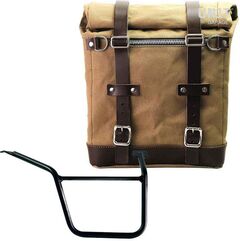 Unitgarage / ユニットガレージ Canvas Side Pannier Scram 22L-30L + Right Subframe Pan America 1250, Beige/Brown | U201+3304DX-Beige-Brown