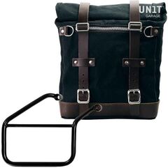Unitgarage / ユニットガレージ Canvas Side Pannier Scram 22L-30L + Right Subframe Triumph Trident 660, Black/Brown | U201+3500DX-Black-Brown