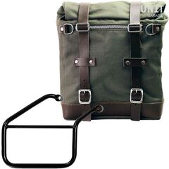 Unitgarage / ユニットガレージ Canvas Side Pannier Scram 22L-30L + Right Subframe Triumph Trident 660, Green/Brown | U201+3500DX-Green-Brown