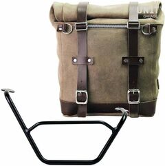 Unitgarage / ユニットガレージ Waxed suede side pannier Scram 22L-30L + Right subframe R1200 GS LC, MossGrey | U202+1901DX-MossGrey