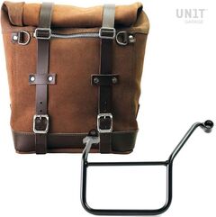 Unitgarage / ユニットガレージ Waxed suede side pannier Scram 22L-30L + Left Subframe Yamaha, ColoradoBrown | U202+3208SX-ColoradoBrown