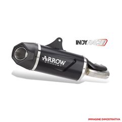 Indy-Race Evo ホモロゲーション・サイレンサー付きArrow Complete Exhaust System Dark Aluminium Carbon Fibre End Cap｜71961AKNW
