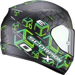 Scorpion / スコーピオン Exo フルフェイスヘルメット 390 Cube ブラックグリーン | 39-356-128