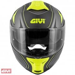 Givi / ジビ Hps Hx21 フリップアップ ヘルメット Graphics Globe Shiver ブラック/チタン/イエロー マット サイズ 54/XS | HX21FSHBT54