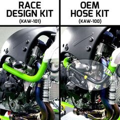 サムコスポーツ / Samco Sport Kawasaki ZX 10R / RR 2021 3 ピース レースデザインシリコンラジエーター クーラントホースキット | KAW-101-GN