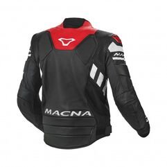 MACNA,マクナウェアー Tracktix 男性用 レザー ジャケット ブラック/ホワイト/レッド | 1667577-123