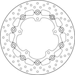 BREMBO / ブレンボ SERIE ORO (オーロ) (セリエ オーロ) semi-フローティングラウンド リアブレーキディスク タイプ 78.B408.49 Yamaha YZF R3 | 78B40849