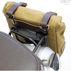 Unitgarage / ユニットガレージ Side pannier Canvas + right subframe Ducati Scrambler 1100, Beige/Brown | U001+1010DX_Beige-Brown