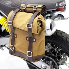 Unitgarage / ユニットガレージ Side pannier Canvas + Left subframe Ducati Scrambler 1100, Beige/Brown | U001+1010SX_Beige-Brown