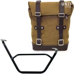 Unitgarage / ユニットガレージ Side Pannier Canvas + right subframe R1200 GS LC, Beige/Brown | U001+1901DX-Beige-Brown