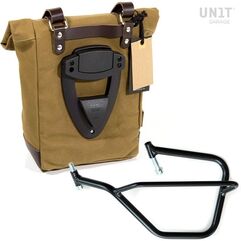 Unitgarage / ユニットガレージ Side Pannier Canvas + Left Subframe Yamaha, Beige/Brown | U001+2504SX-Beige-Brown