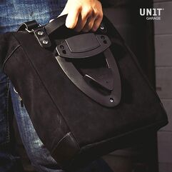 Unitgarage / ユニットガレージ Waxed Suede Side Pannier + Right Subframe Triumph T100 Bonneville (2001-2016), JetBlack | U002+1005DX-JetBlack