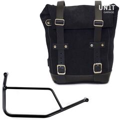 Unitgarage / ユニットガレージ Waxed Suede Side Pannier + Subframe R 1200 R, JetBlack | U002+1421-JetBlack