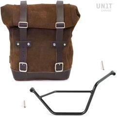 Unitgarage / ユニットガレージ Waxed suede Side Pannier + Left subframe Bmw GS 850/1100/1150 e AD, ColoradoBrown | U002+1524SX-ColoradoBrown