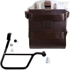 Unitgarage / ユニットガレージ Carrying system in aluminum with adjustable leather front, Quick Release System and frame (2016 until now), Brown/Silver | U085+U000+1011DX-Brown-Silver