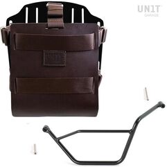 Unitgarage / ユニットガレージ Carrying system in aluminum with adjustable leather front, Quick Release System and frame, Brown/Black | U085+U000+1524SX-Brown-Black
