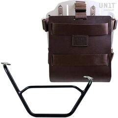 Unitgarage / ユニットガレージ Carrying system in aluminum with adjustable leather front, Quick Release System and right frame, Brown/Silver | U085+U000+1901DX-Brown-Silver