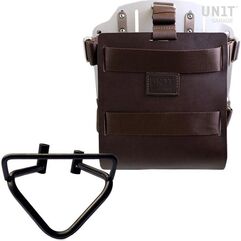 Unitgarage / ユニットガレージ Carrying system in aluminum with adjustable leather front, Quick Release System and frame (2020 until now), Brown/Silver | U085+U000+3003DX-Brown-Silver