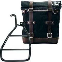 Unitgarage / ユニットガレージ Canvas Side Pannier Scram 22L-30L + Right Subframe Sportster S 1250, Black/Brown | U201+3320DX-Black-Brown