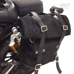 Unitgarage / ユニットガレージ Side Pannier Canvas + Left Subframe Guzzi V9 Bobber, Black/Black | U001+2250SX-Black-Black