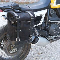 Unitgarage / ユニットガレージ Waxed Suede Side Pannier + Right subframe Ducati Scrambler, JetBlack | U002+1007DX-JetBlack