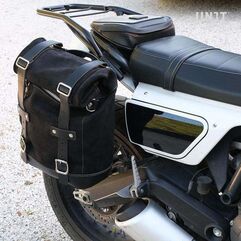 Unitgarage / ユニットガレージ Waxed Suede Side Pannier + Right subframe Ducati Scrambler, JetBlack | U002+1007DX-JetBlack