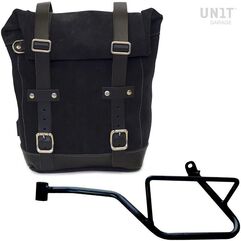 Unitgarage / ユニットガレージ Waxed Suede Side Pannier + Left Subframe Guzzi V7_850, JetBlack | U002+2216SX-JetBlack
