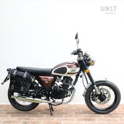 Unitgarage / ユニットガレージ Waxed Suede Side Pannier + Right Subframe Mash, JetBlack | U002+2600DX-JetBlack