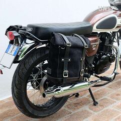 Unitgarage / ユニットガレージ Waxed Suede Side Pannier + Right Subframe Mash, JetBlack | U002+2600DX-JetBlack