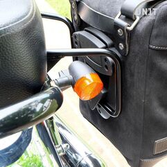 Unitgarage / ユニットガレージ Waxed Suede Side Pannier + Right Subframe Mash, JetBlack | U002+2600DX-JetBlack