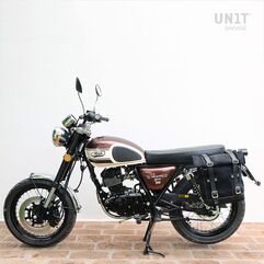 Unitgarage / ユニットガレージ Waxed Suede Side Pannier + Left Subframe Mash, JetBlack | U002+2600SX-JetBlack