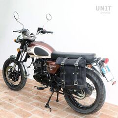 Unitgarage / ユニットガレージ Waxed Suede Side Pannier + Left Subframe Mash, JetBlack | U002+2600SX-JetBlack