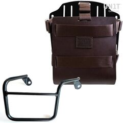 Unitgarage / ユニットガレージ Carrying system in aluminum with adjustable leather front, Quick Release System and frame, Brown/Black | U085+U000+2600DX-Brown-Black