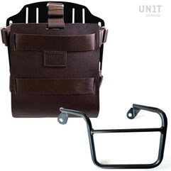 Unitgarage / ユニットガレージ Carrying system in aluminum with adjustable leather front, Quick Release System and frame, Brown/Black | U085+U000+2600SX-Brown-Black