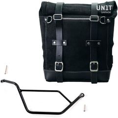 Unitgarage / ユニットガレージ Waxed suede side pannier Scram 22L-30L + Right subframe Bmw GS 850/1100/1150 e AD, JetBlack | U202+1524DX-JetBlack