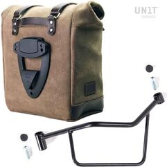 Unitgarage / ユニットガレージ Waxed suede side pannier Scram 22L-30L + Left Subframe R 1200 R LC, MossGrey | U202+2101SX-MossGrey