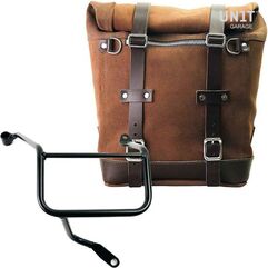 Unitgarage / ユニットガレージ Waxed suede side pannier Scram 22L-30L + Right Subframe Yamaha, ColoradoBrown | U202+3208DX-ColoradoBrown