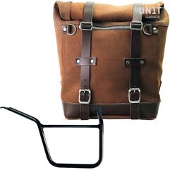 Unitgarage / ユニットガレージ Waxed suede side pannier Scram 22L-30L + Right Subframe Pan America 1250, ColoradoBrown | U202+3304DX-ColoradoBrown