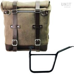 Unitgarage / ユニットガレージ Waxed suede side pannier Scram 22L-30L + Left Subframe Pan America 1250, MossGrey | U202+3304SX-MossGrey