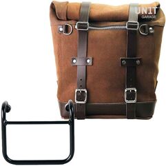 Unitgarage / ユニットガレージ Waxed suede side pannier Scram 22L-30L + Subframe R18 for Straight pipe exhaust, ColoradoBrown | U202+3400-ColoradoBrown