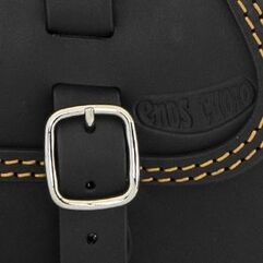 Ends Cuoio / エンズクオイオ バッグ Middle Gypsy（ミドルジプシー） 右側 - ブラックレザー - オークル（黄土色）ステッチ | MGY.N.CTOC.DX