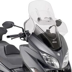 GIVI / ジビ Airflow Sliding Windscreen for Suzuki Burgman 400 18-, HxW max 77x67 cm, 12 cm sliding, 23 cm higher than oe, fits oe headlight fairing, fitting hardware included | AF3115