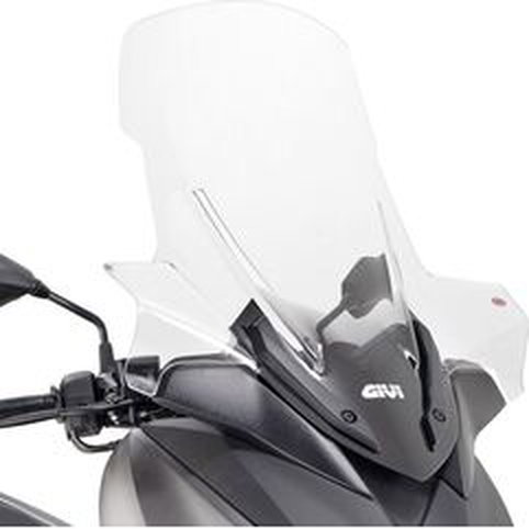 GIVI / ジビ Windscreen for Yamaha X-Max 125 18-, X-Max 300, X-Max 400 18-, color Clear, dim. HxW 73,5 x 64 cm, 20,5 cm higher than oe, fits oe headlight fairing | D2136ST