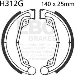 EBCブレーキ モーターサイクル 溝付き リプレイスメント ブレーキシューズ フロント左側用 | H312G