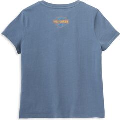 Harley-Davidson Racer Font Graphic Tee For Women, Bering Sea | 96112-22VW